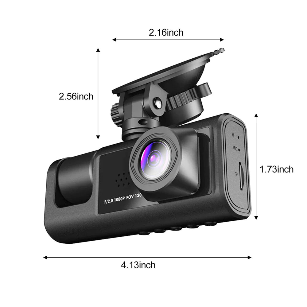 Car Dual-Lens Dash Cam:[HD 1080P][Front/Rear/Inside] Video RecordingCamera G-Sensor