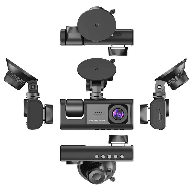 Car Dual-Lens Dash Cam:[HD 1080P][Front/Rear/Inside] Video RecordingCamera G-Sensor