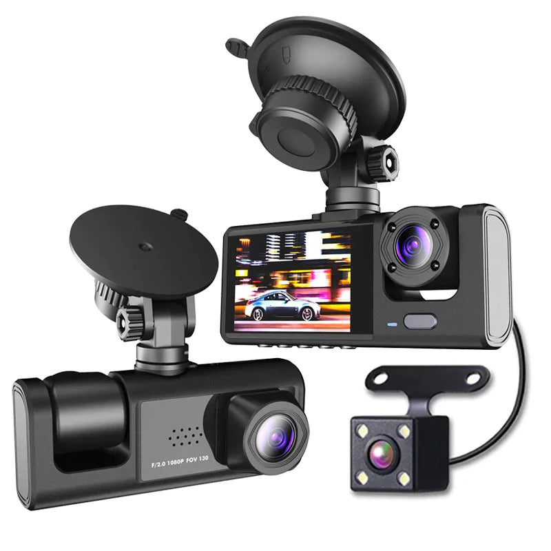 Car Dual-Lens Dash Cam:[HD 1080P][Front/Rear/Inside] Video RecordingCamera G-Sensor
