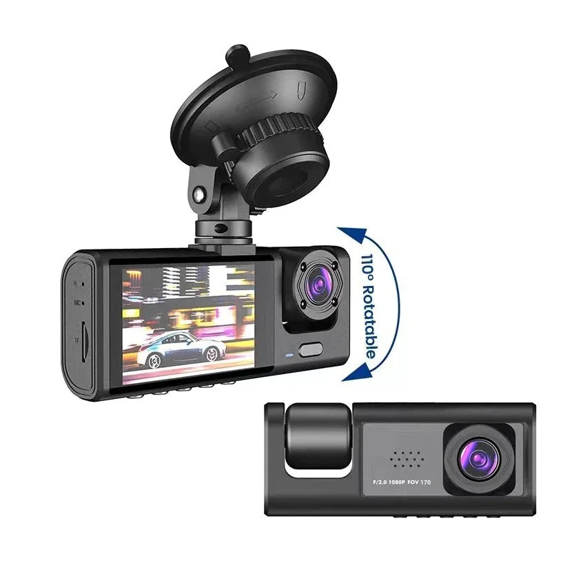 Car Dual-Lens Dash Cam:[HD 1080P][Front/Rear/Inside] Video RecordingCamera G-Sensor